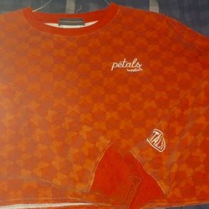 orange butterfly long sleeve cropped